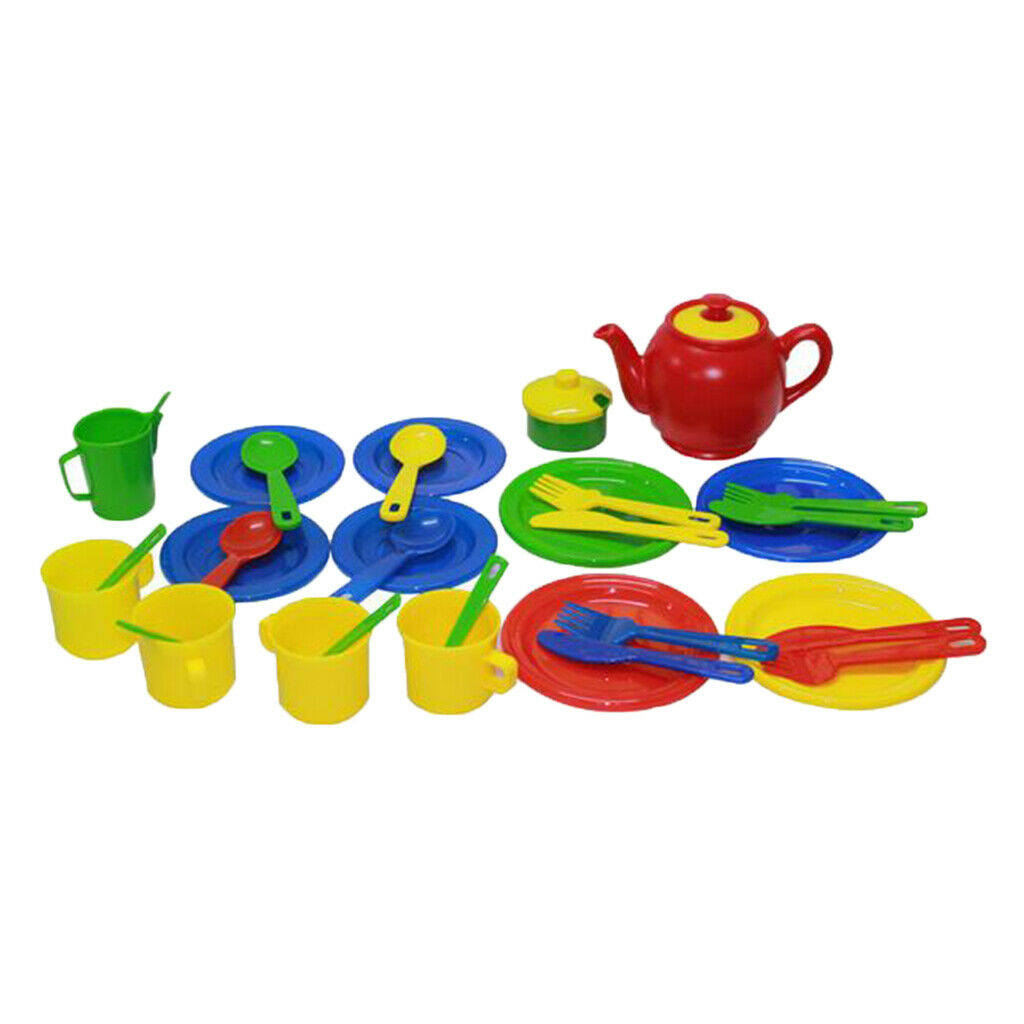 34x Durable Role Pretend Tea Set Kids Children Room House Kits Accessory