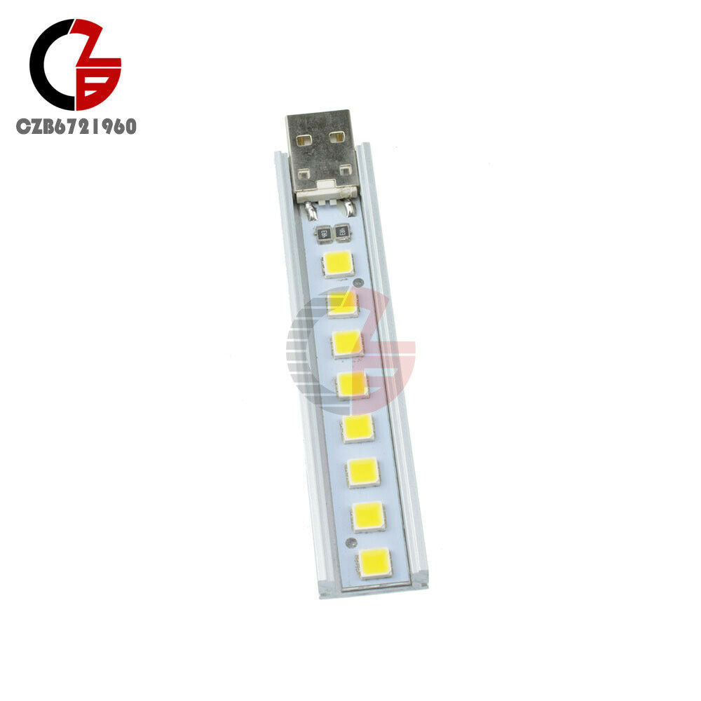 Warm White 5V Mobile Power Highlight 1.2W USB Lamp 8 Beads SMD LG 5152 LED