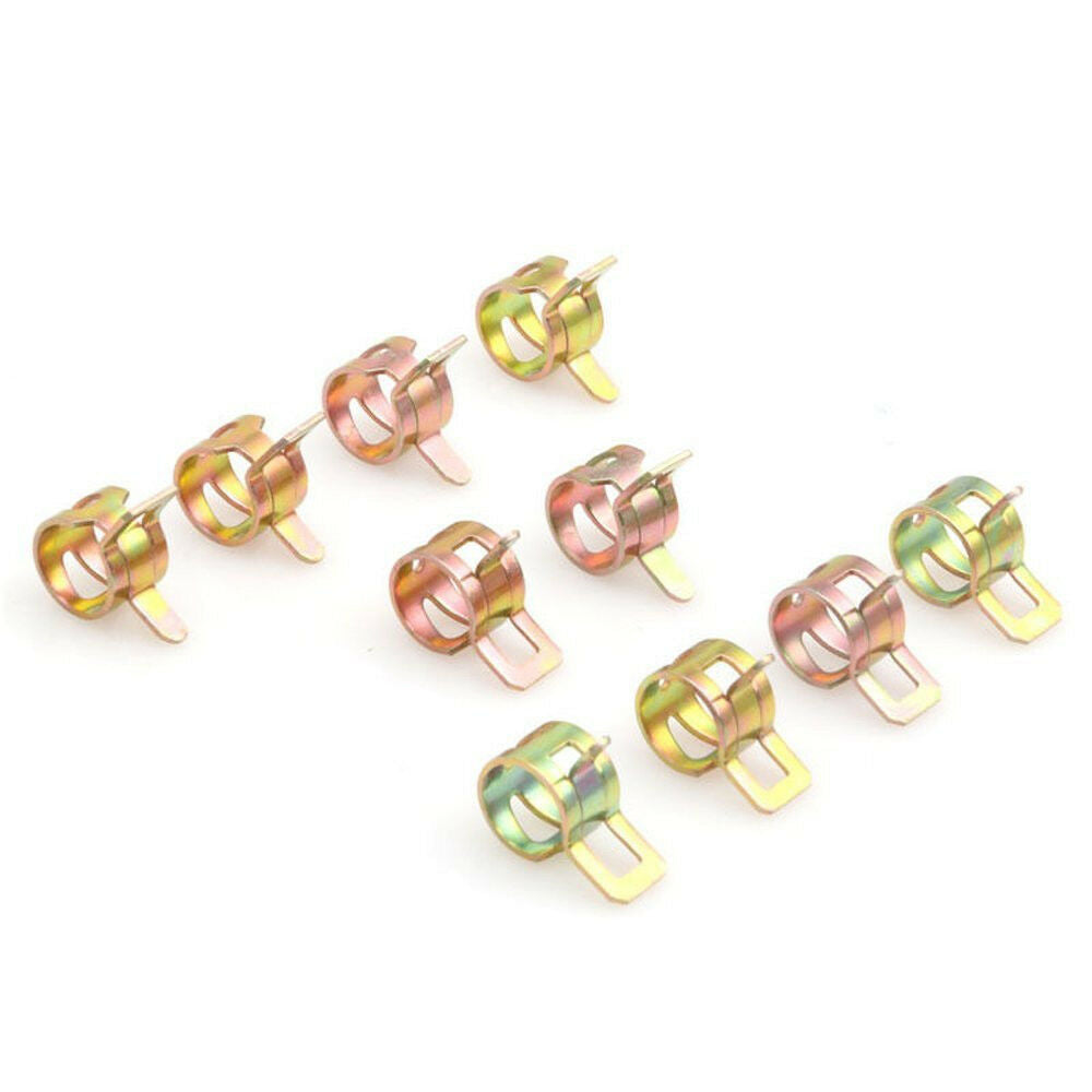 100Pcs 6-22mm Fuel Oil Water Hose Pipe Tube Spring Clip Clamp Fastener 10 Sizes