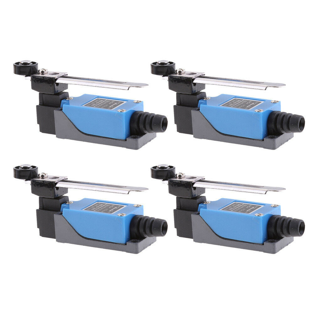 4x ME-8108 Momentary Rotary Adjustable Roller Limit Switch 2NO 2NC Blue