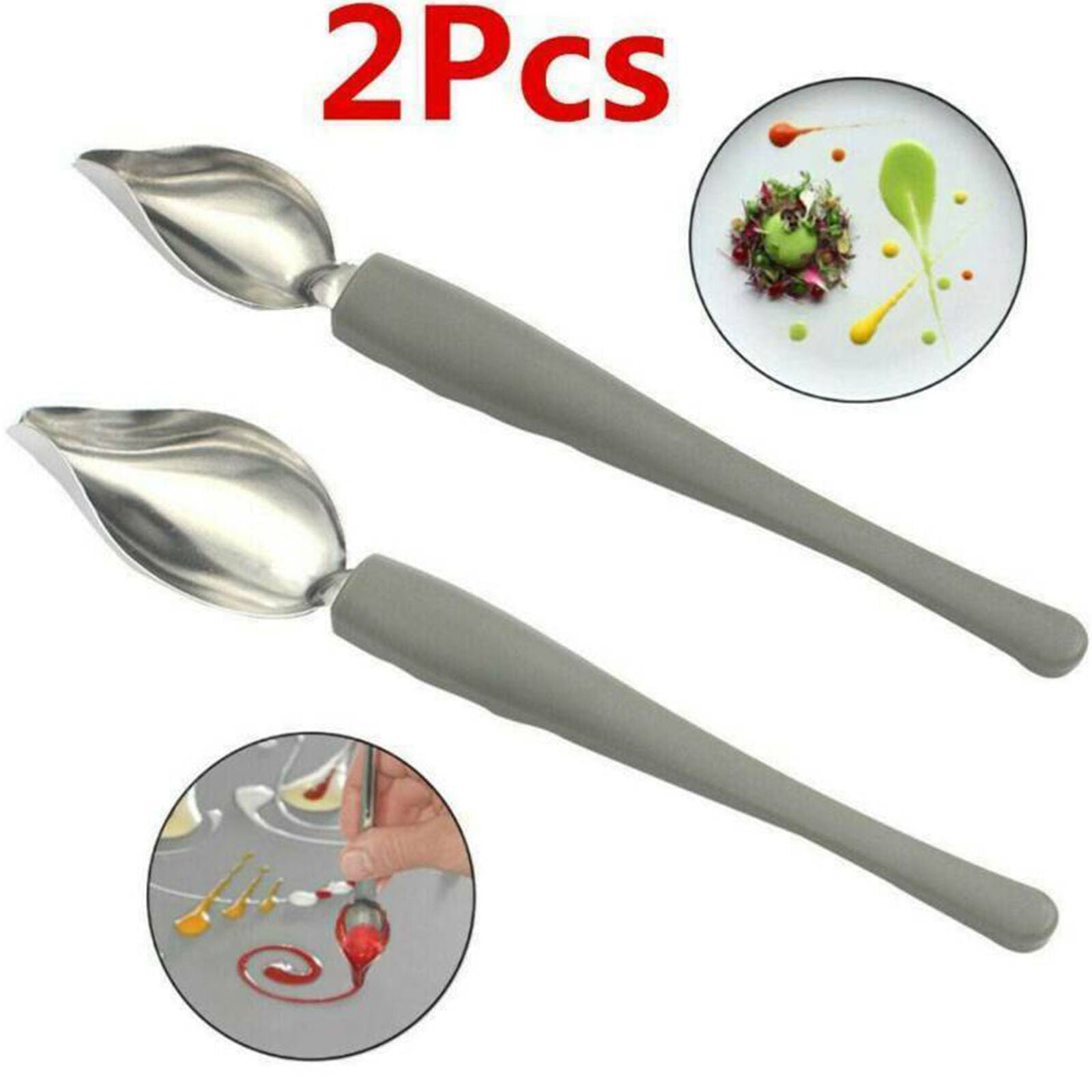 Chef Valon Sauce Plating Art Pencil Dish Coffee Draw Tool Spoon Stainless Steel