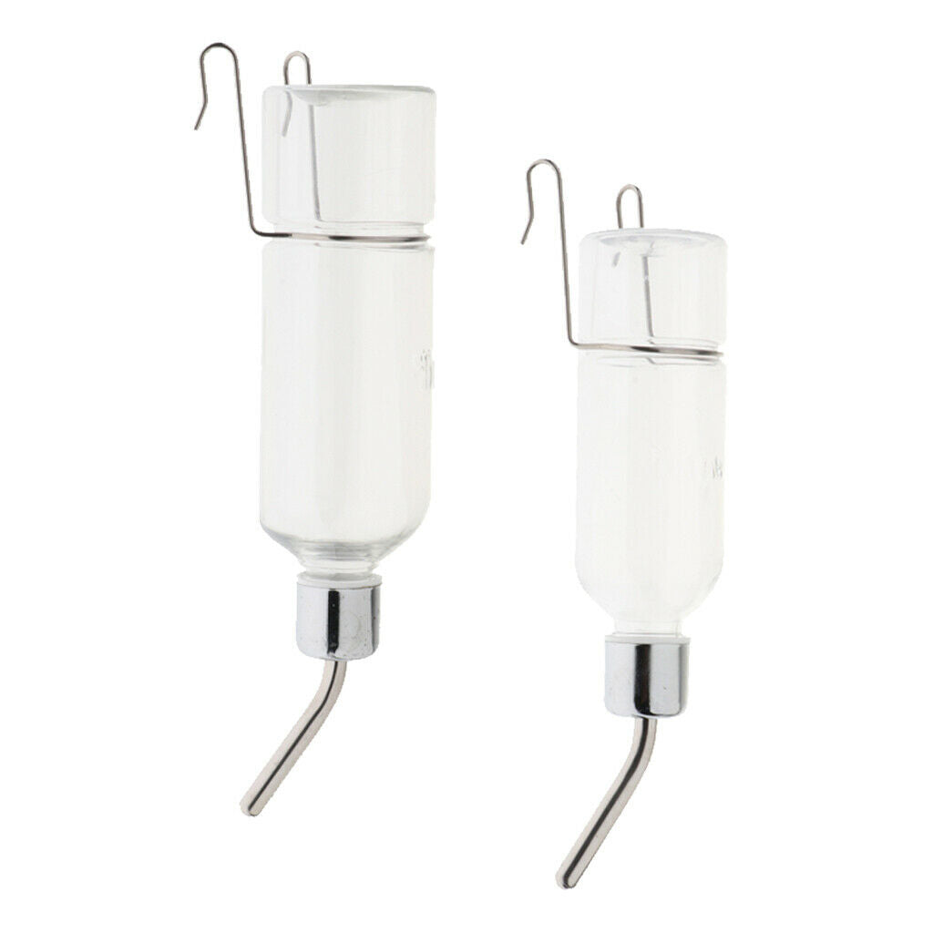 2-piece Pet Water Feeder Bottle Nozzle No Drip Reusing Safe Drinking Dispenser