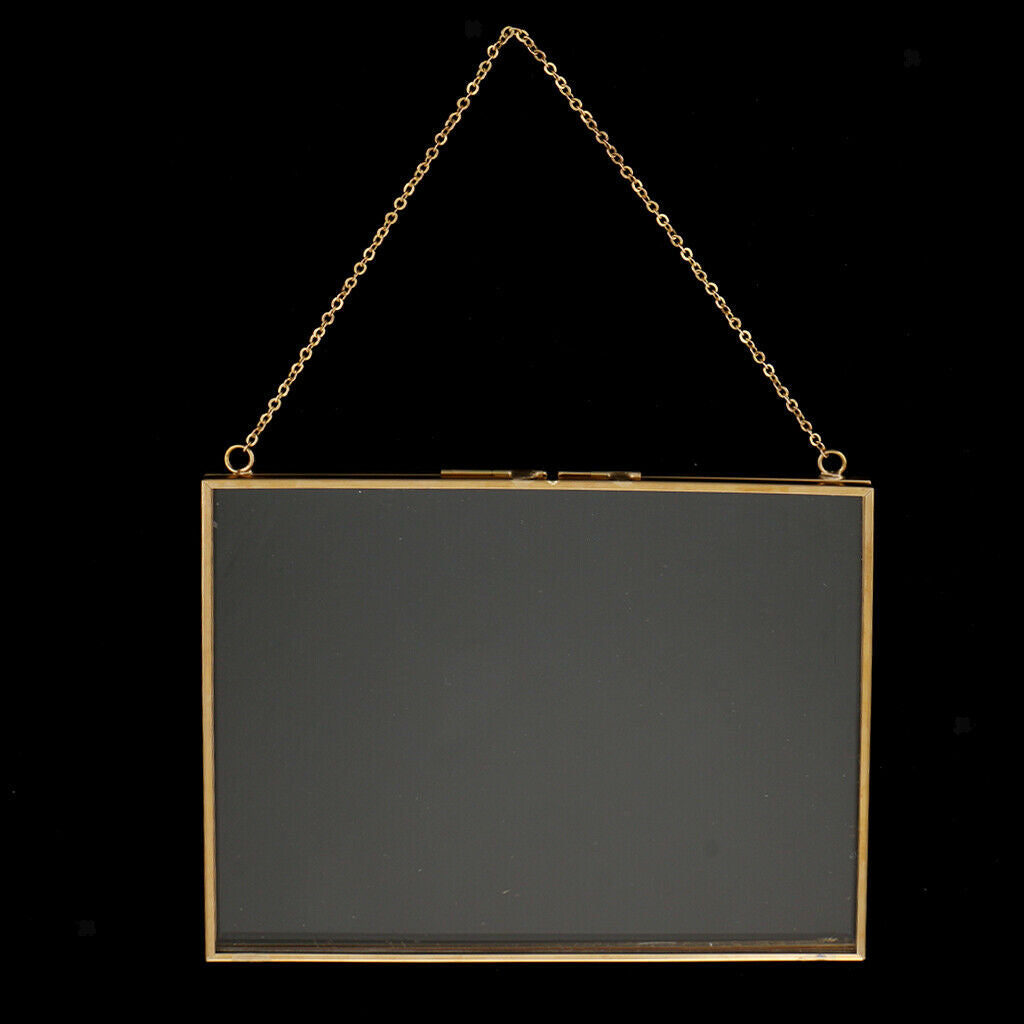 3x Wall-hanging Transparent Glass Hanging Frame Photo Frame f/ Home Ornament