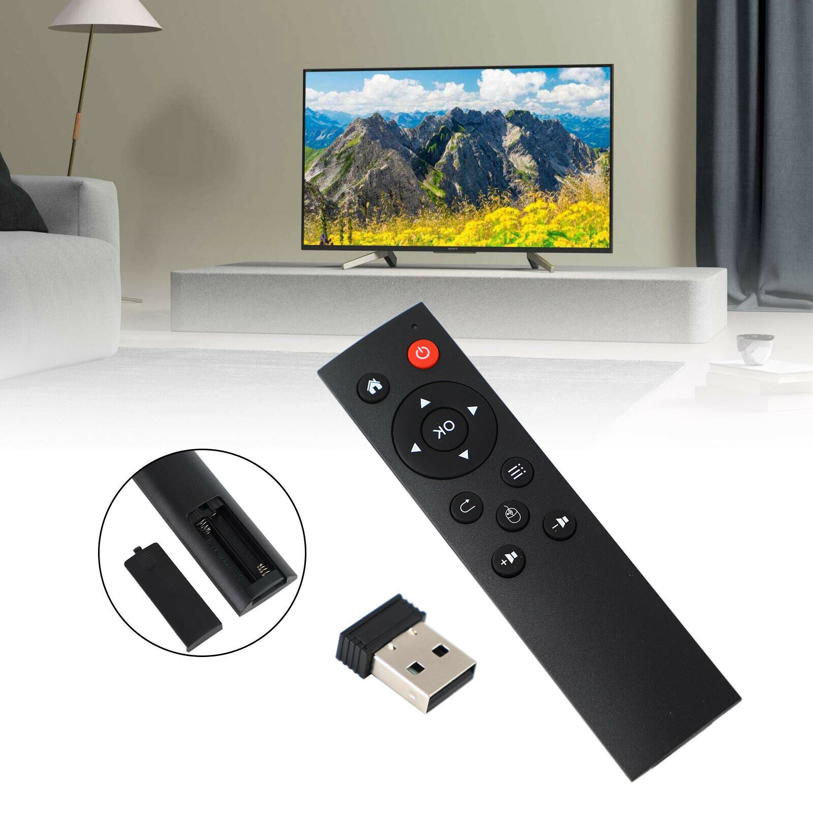 2.4G USB Mini Air Mouse Wireless Keyboard Remote Control For HTPC Android TV-Box