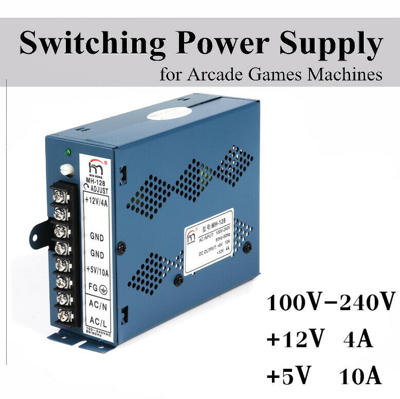 100/240V Arcade Switching Power Supply Video Games Cabinets Multicade 8 Liner