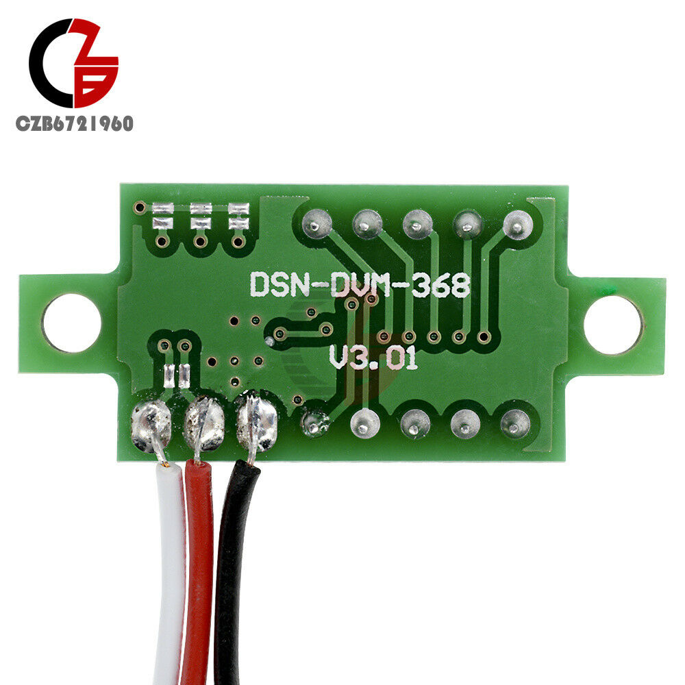 Blue 0-30V 0.36 inch 3 Wires LED Panel Voltage Meter 3-Digital Display Voltmeter