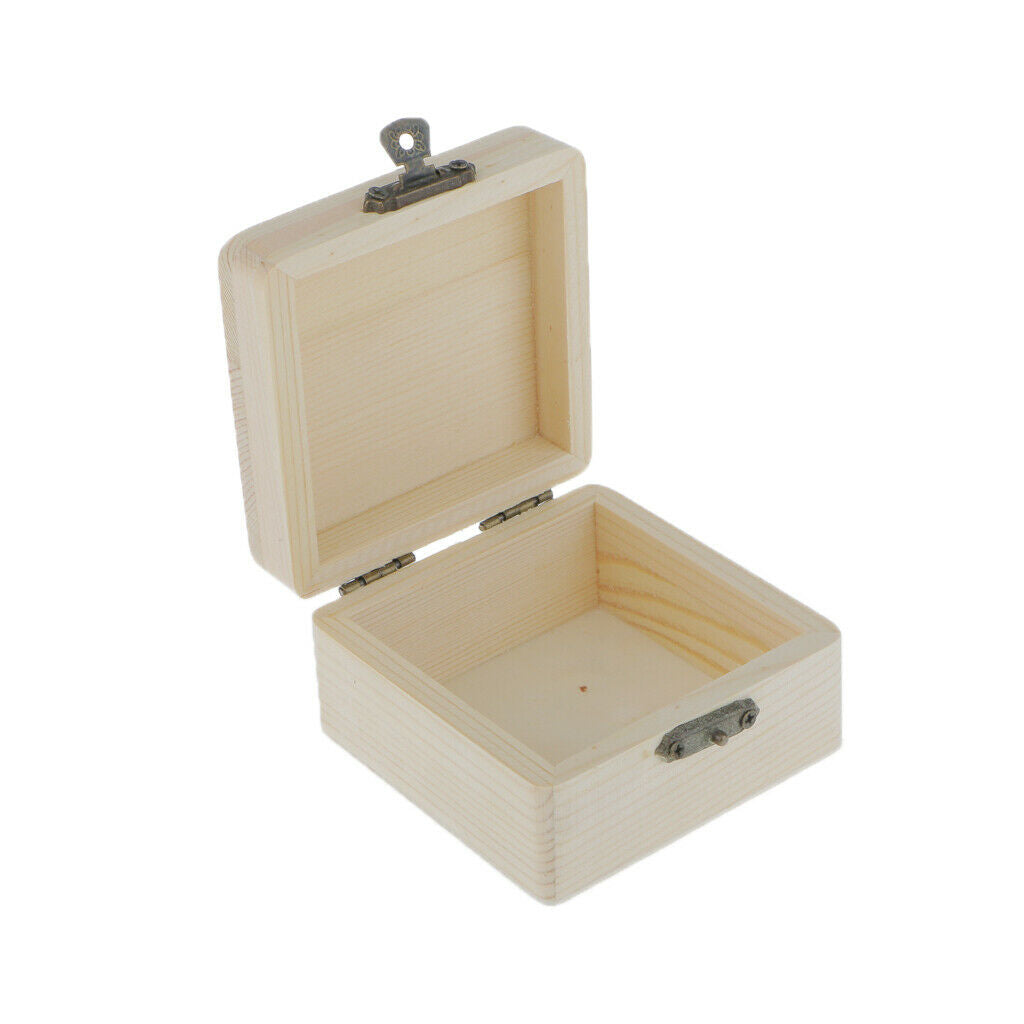 2pcs Semi-finished Wooden Jewelry Boxes Storage for Necklace Bracelet