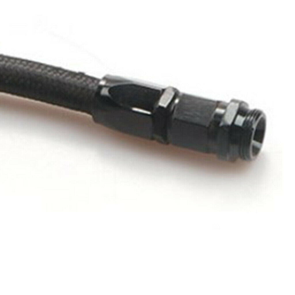 Car Thread Nylon Braided Hose Oil Cooling Double Joint Set Accessories Black
