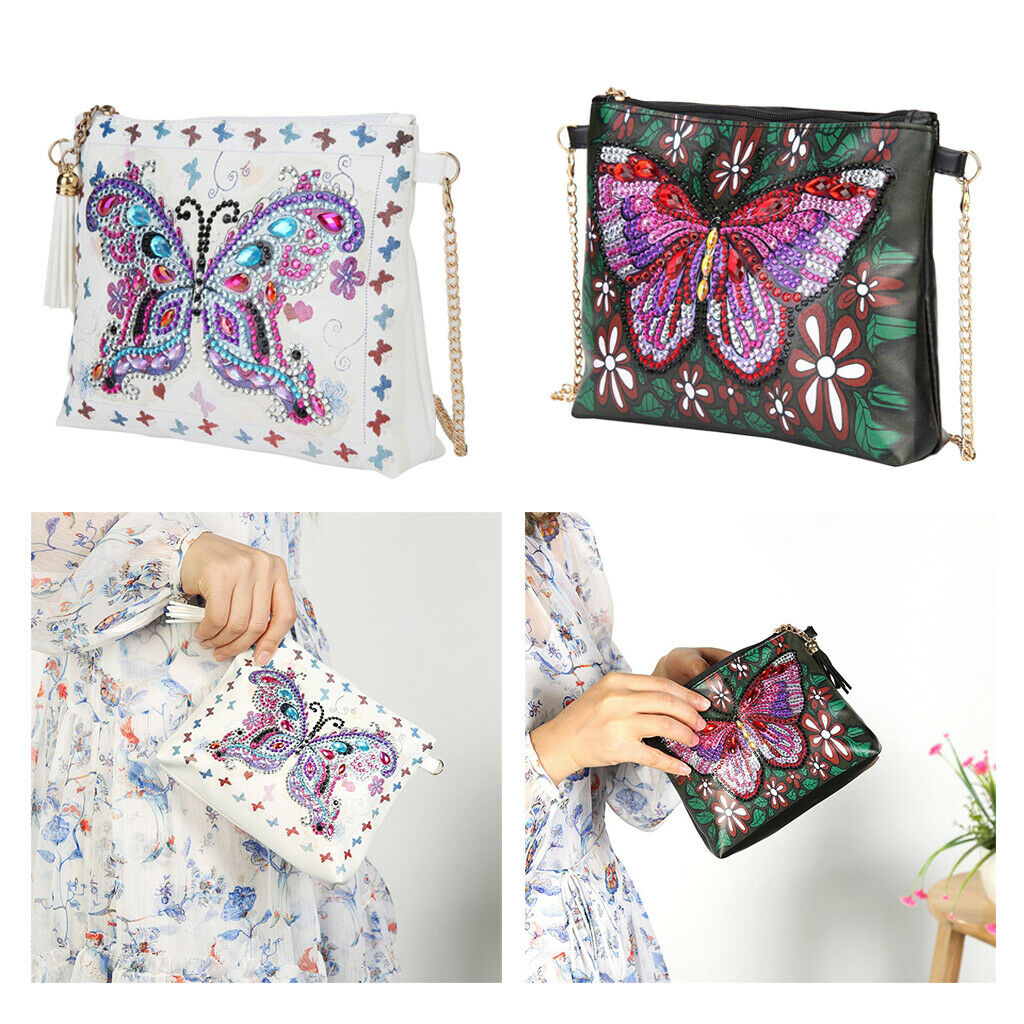 2Pcs DIY Special Drill Diamond Painting Shoulder Bag Metal Chain Handicraft