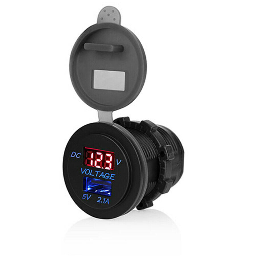 5V 2.1A USB Ports Car charger Voltage and current display Waterproof Charging