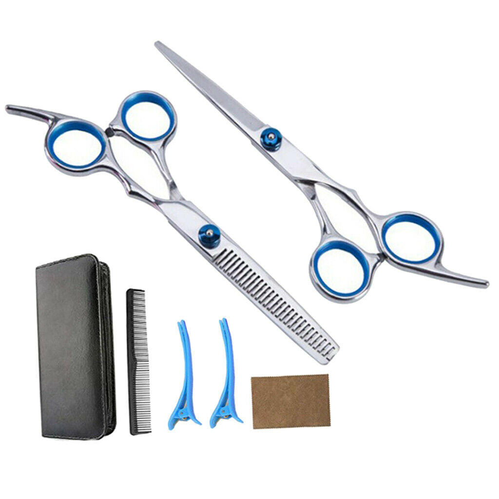Hairdressing Barber 6" Thinning Shears Scissors Sectioning Clips Set Tools