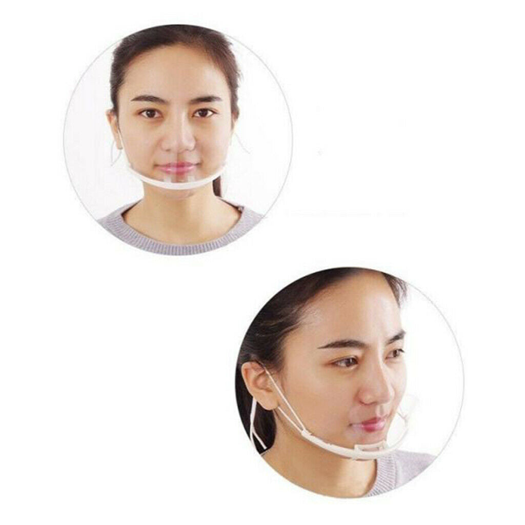 45Pcs Clear Plastic Safety Mouth Shield Cover Guard Anti-fog Hotel Protector
