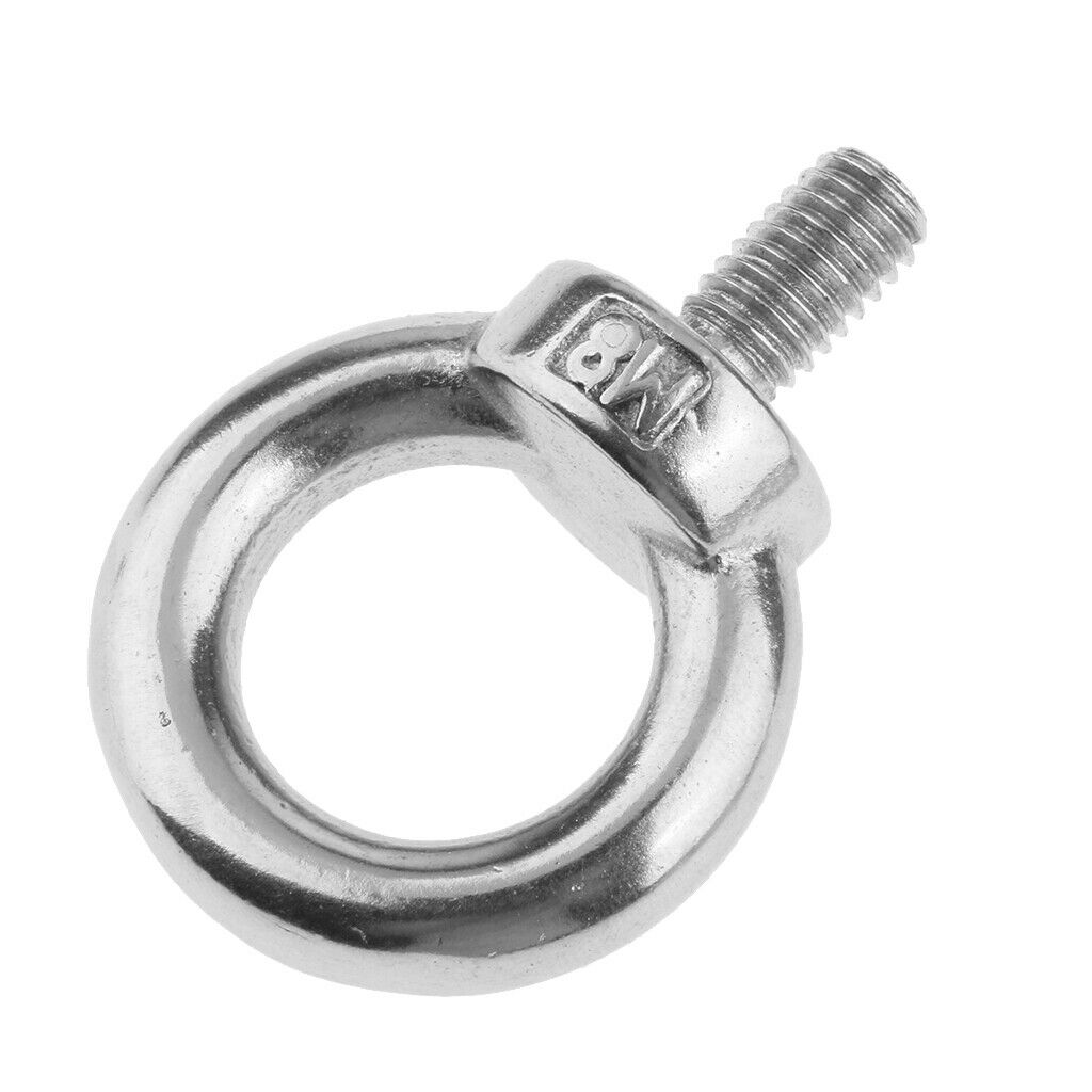 10pcs M8 Eye Bolt 316 Stainless Steel Shade Sail Boat Roof Rack Nut 8mm