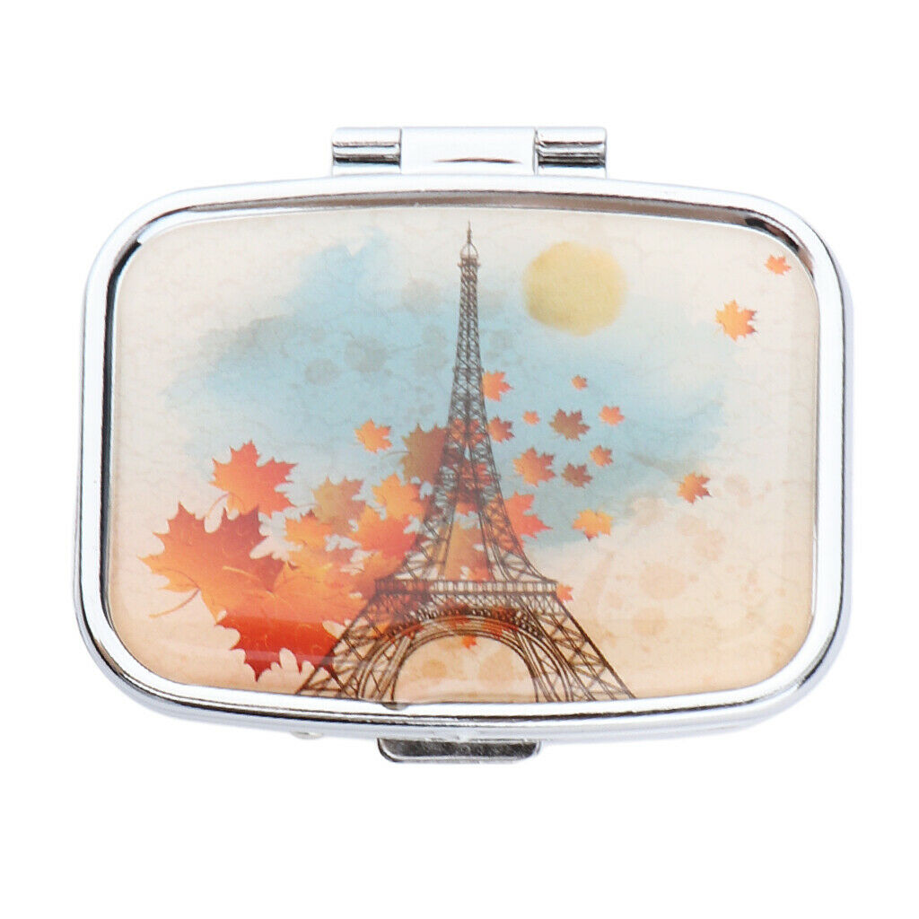 Square cute pill case portable for pocket purse
