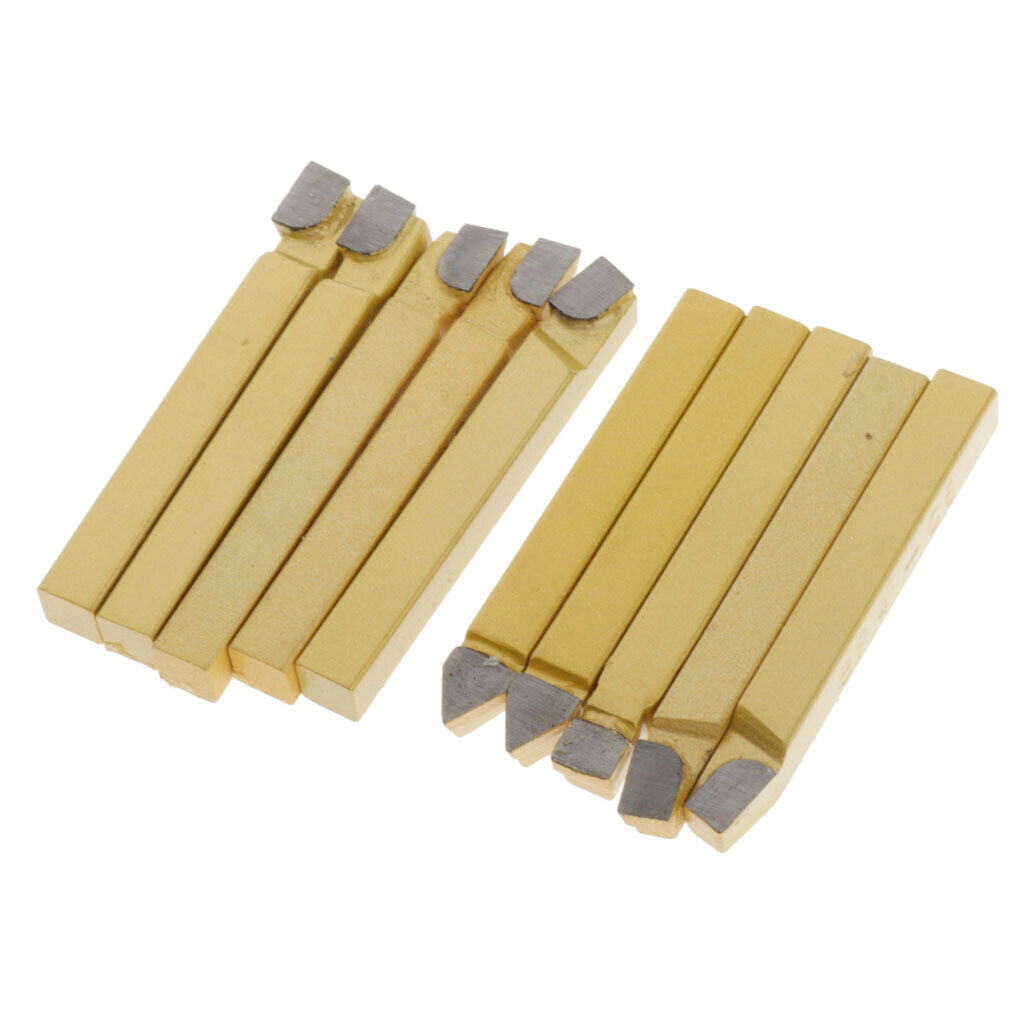 10Pieces Carbide Tip Tipped Bit Set Tools for CNC Lathe Turning Tool A