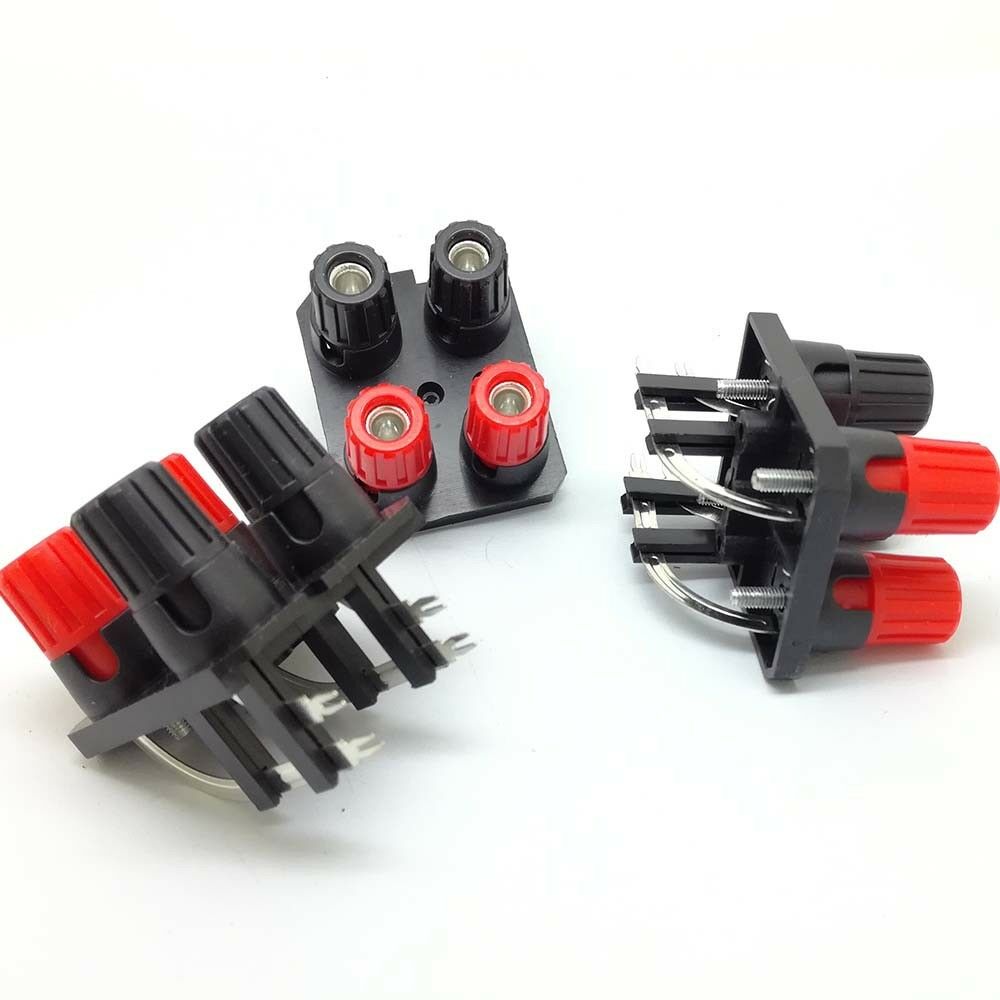 10pcs Black Red 4-Pins 4 Positons turn Type Speaker Terminal Board Connector