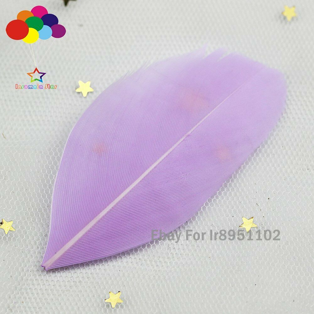 Lilac High quality loose Natural dyed Goose Feather 100pcs 5-7 CM DIY for crafts
