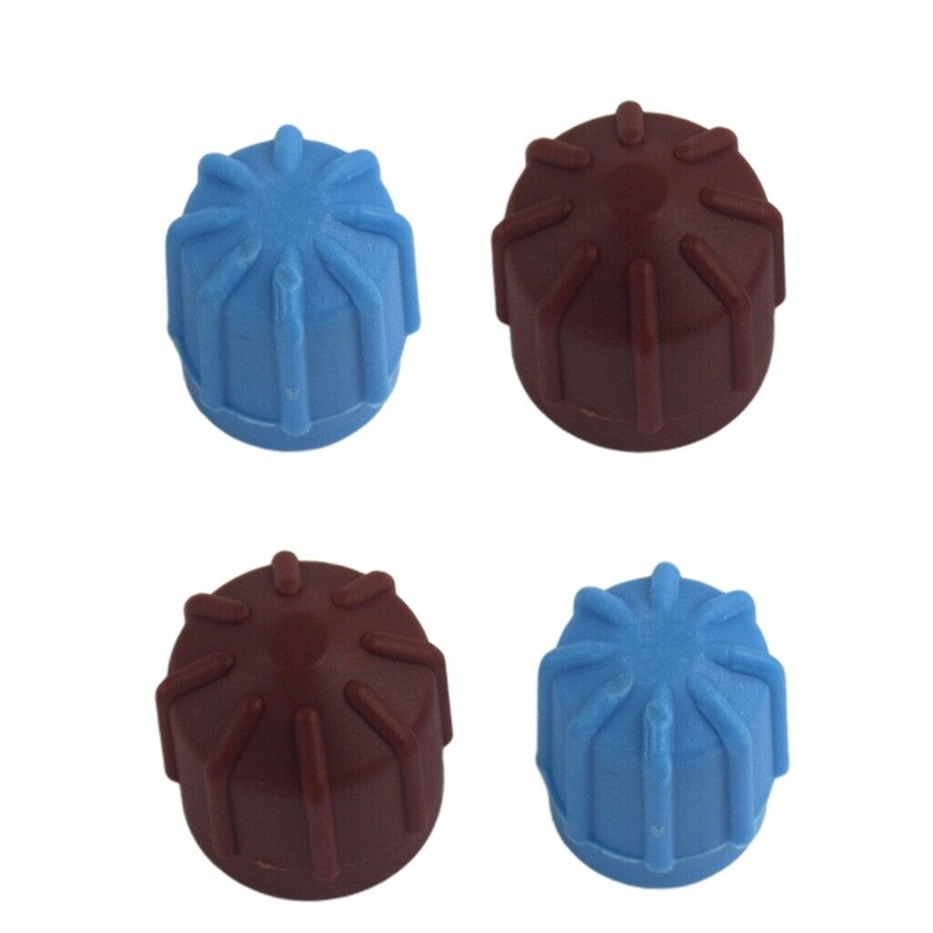 4Pcs ABS R134a R12 Car AC Valve Port Cap High Low Dust Cover Blue&Brown
