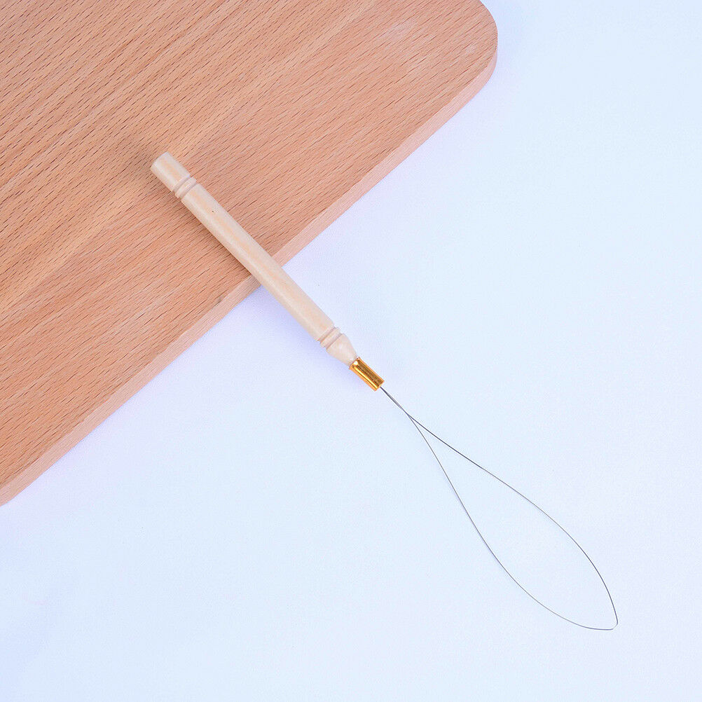 Hair Extension Hook Pulling Tool Kit Needle Threader Micro Ring Beads Loop wADD