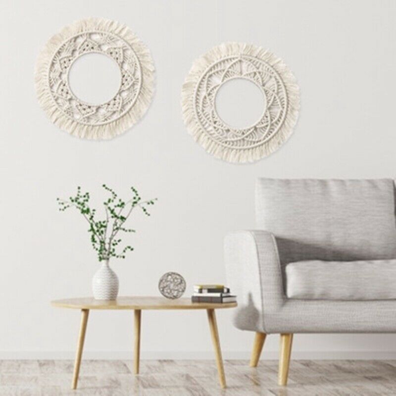 2-Piece Set Bohemian Fed Wall e Macrame Ceremony Background Wall Decor Art eF8B5