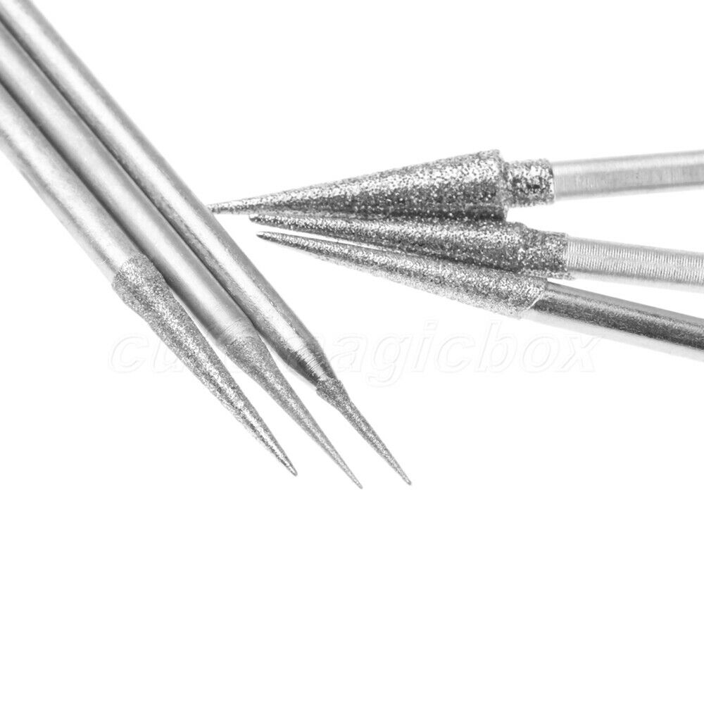 30Pc D Type Diamond Coated Rotary Drill Bit Burrs Grinding Polishing Rotary Tool