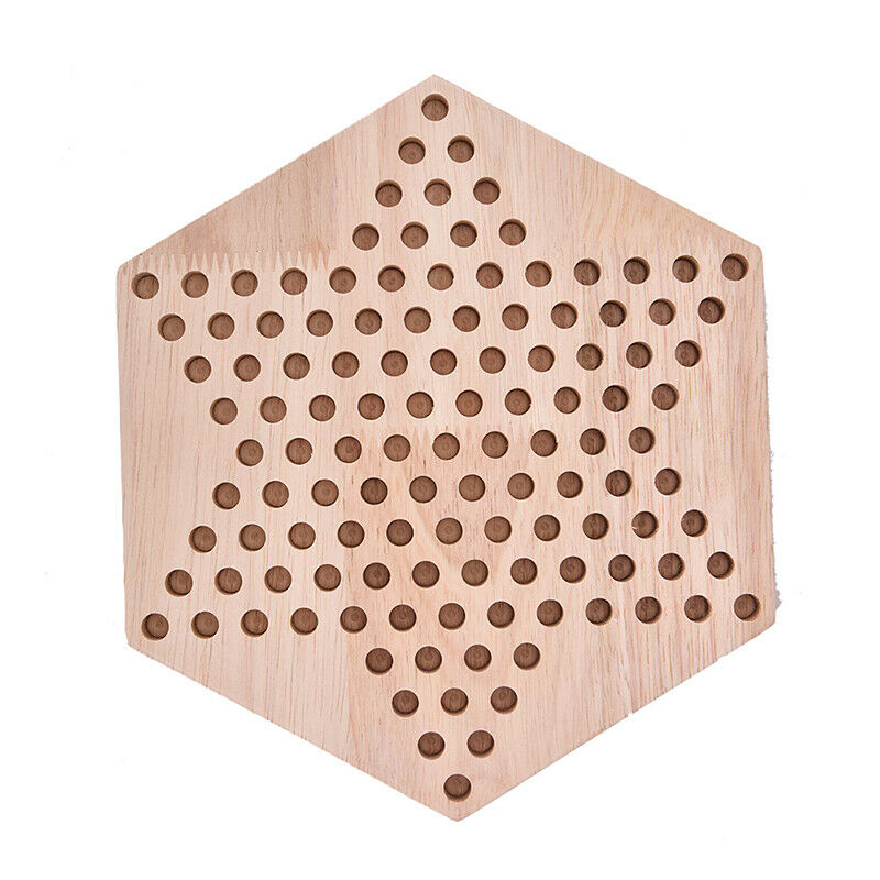 1PC Most Popular Traditional Hexagon Wooden Chinese Checkers Family Game SetY Fx