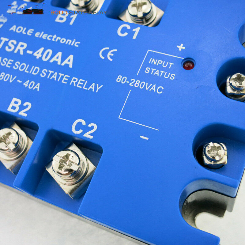 1PCS Three Phase Solid Sate Relay 40A AC-AC Bolts Fixed 80-280VAC To 480VAC