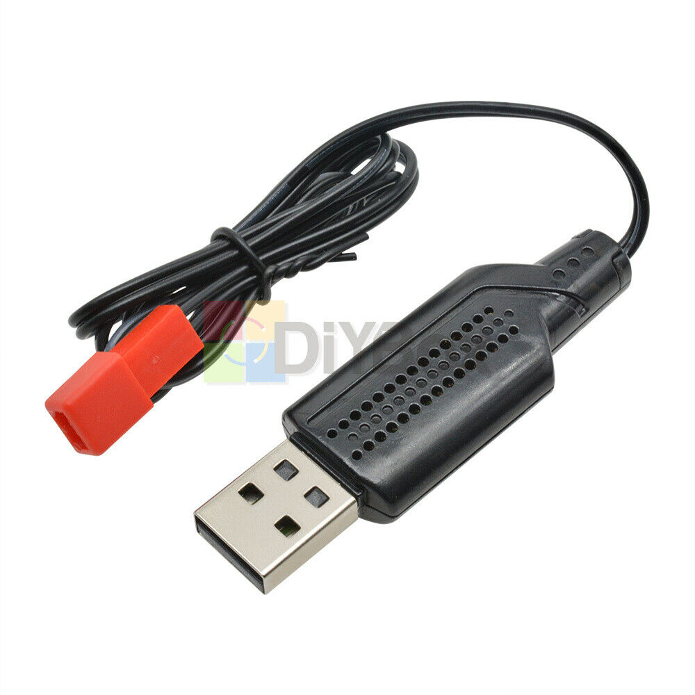 3.7V 500mA Output 1S Lipo Lithium Battery USB Cable Charger Red JST Female Head