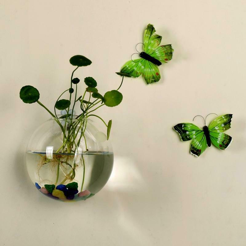Glass Vase Wall Hanging Hydroponic Terrarium Fish Tanks Potted Plant Flower pot