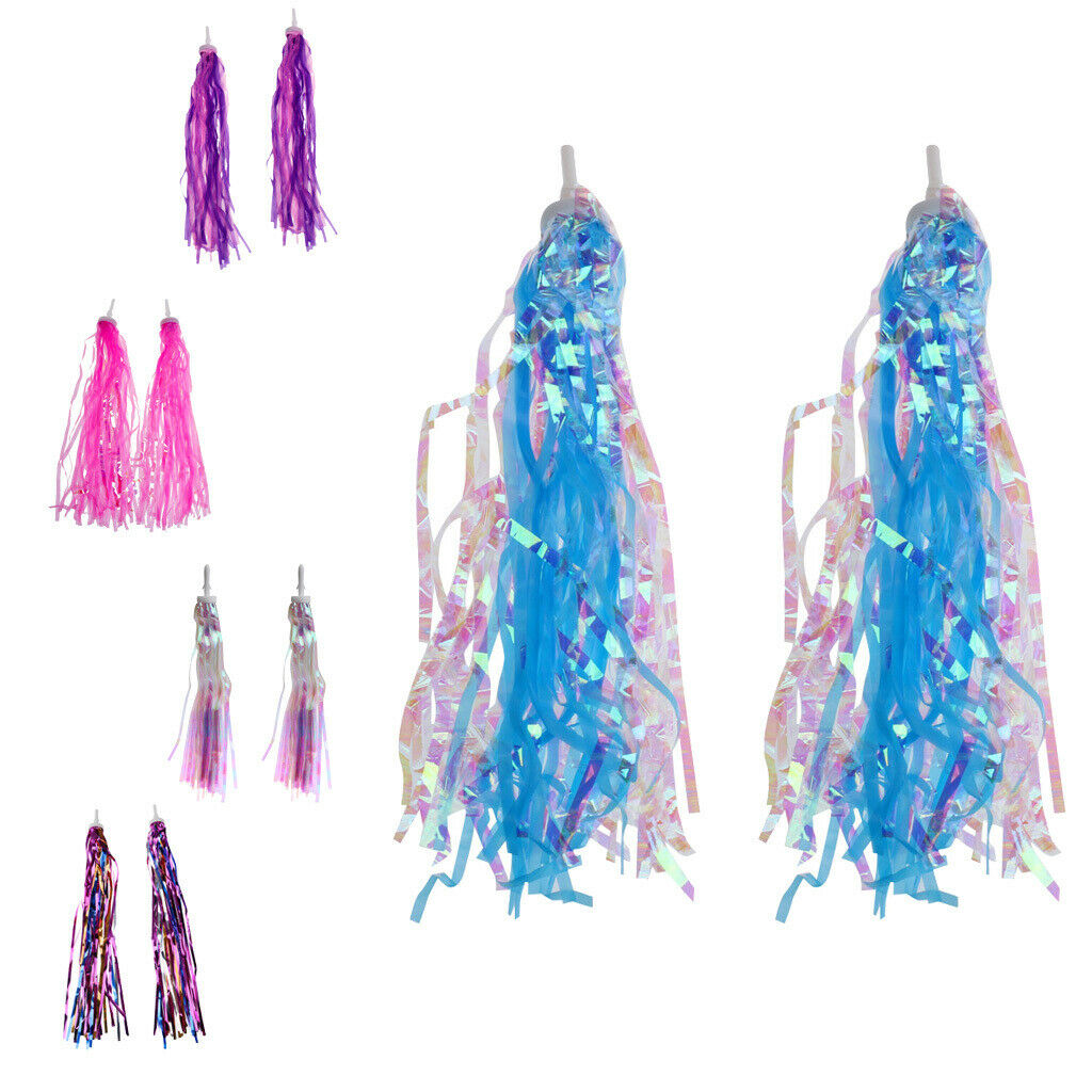 Kids Girls  Bike Front Streamers Tassels Handlebar Handle Covers Basket