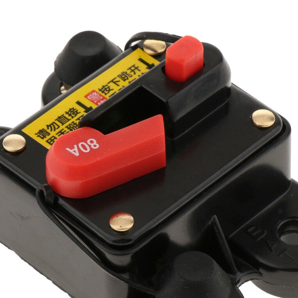 Circuit Breaker Manual Reset Inline Fuse Holder Inverter WP Car Parts 80A