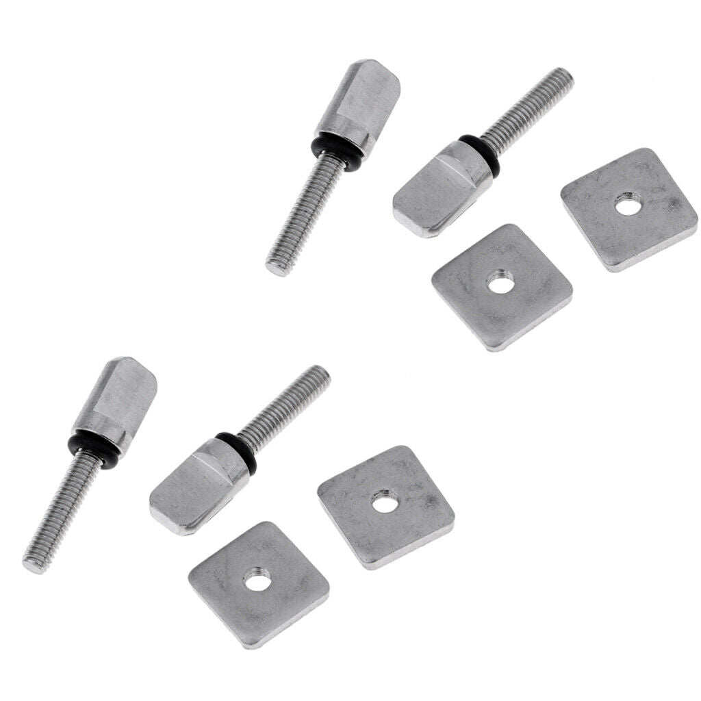 4 Sets Stainless Steel Fin Bolt   Board Surfboard Longboard Screw & Plate