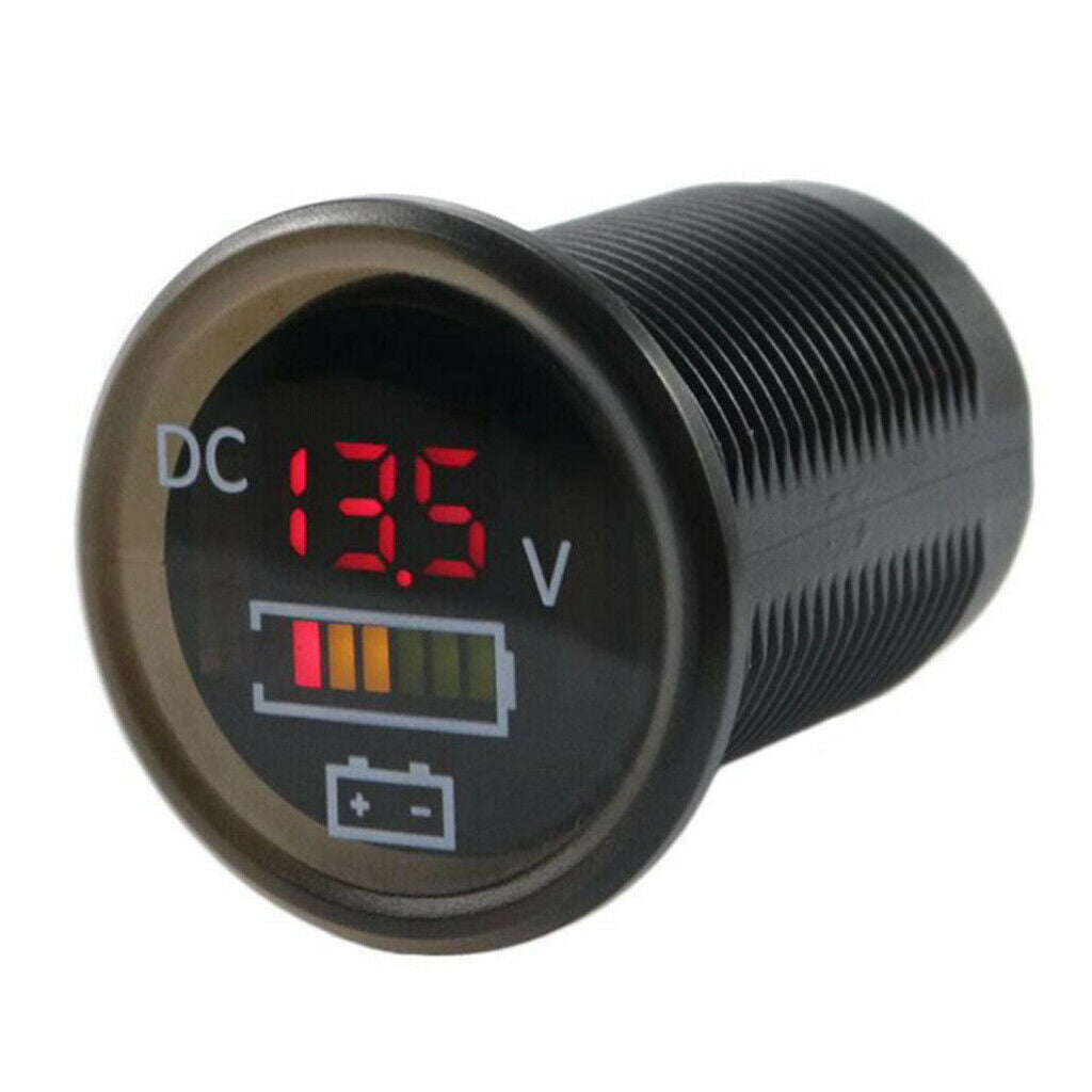 Red LED Digital Waterproof Voltmeter Gauge Meter 12V-24V For Car Motorcycle