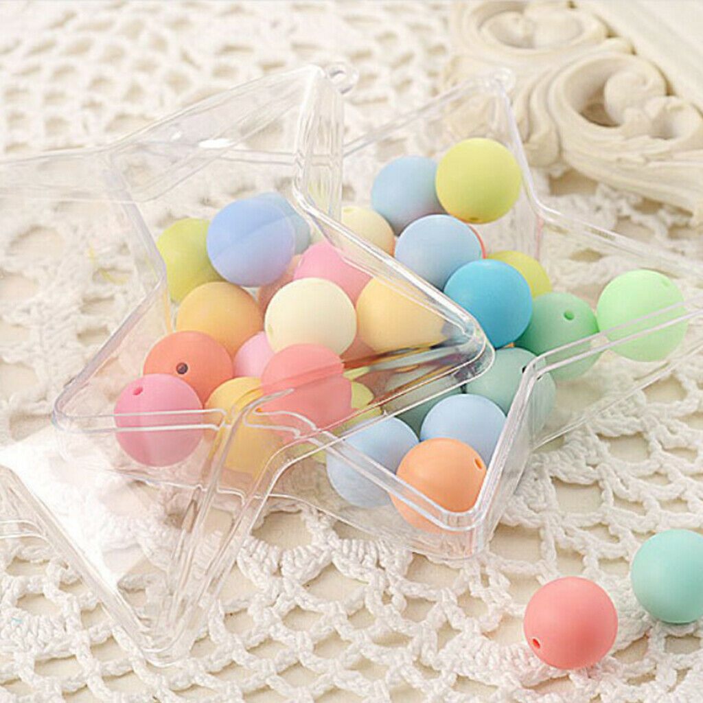 5 Pieces Star Shape Clear Refillable Plastic Ball   Tree Ornament  8cm