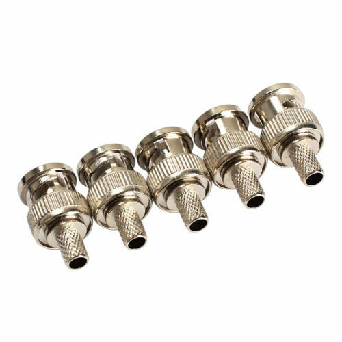 10 x Crimp On BNC Male RG59 Coax Coaxial Connection Adapter For CCTV Cam HF FG