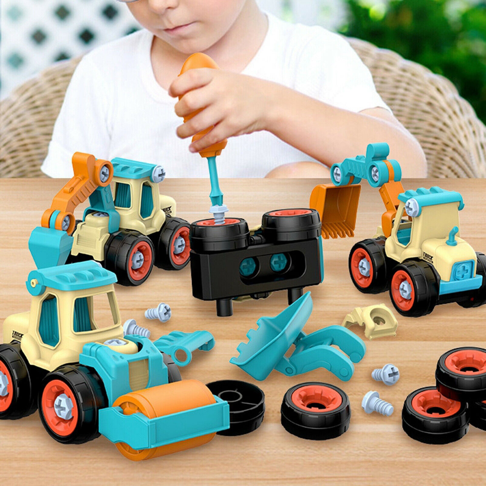 4pcs Nut Disassembly Loading Unloading Engineering Truck Tool Education Toys