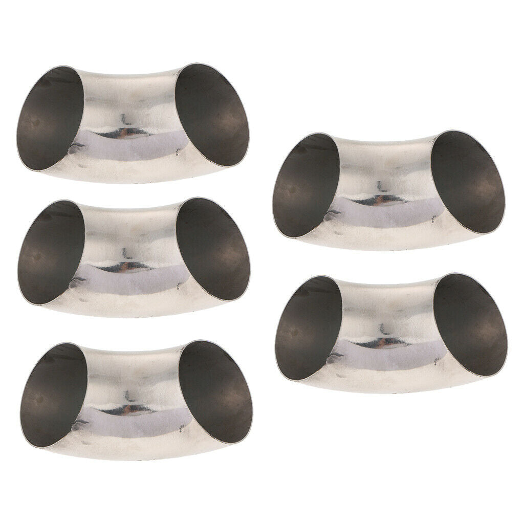 5 Pieces Stainless Steel Auto 2.5" 90 Deg Weld-On Exhaust Pipe Thickness:1mm