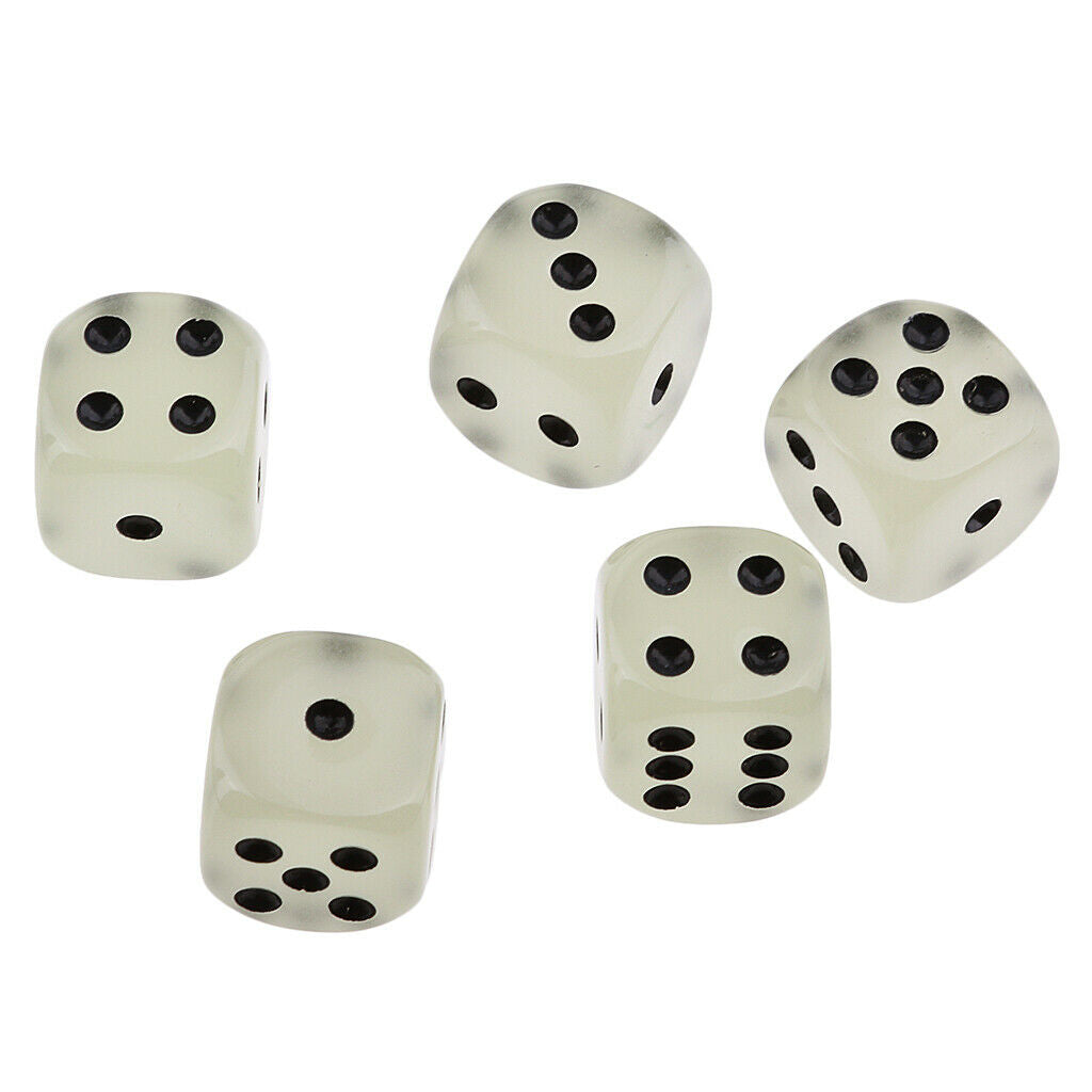 50 Pieces D6 14mm Six Sided Glow Dice Dice Games for Dungeons And