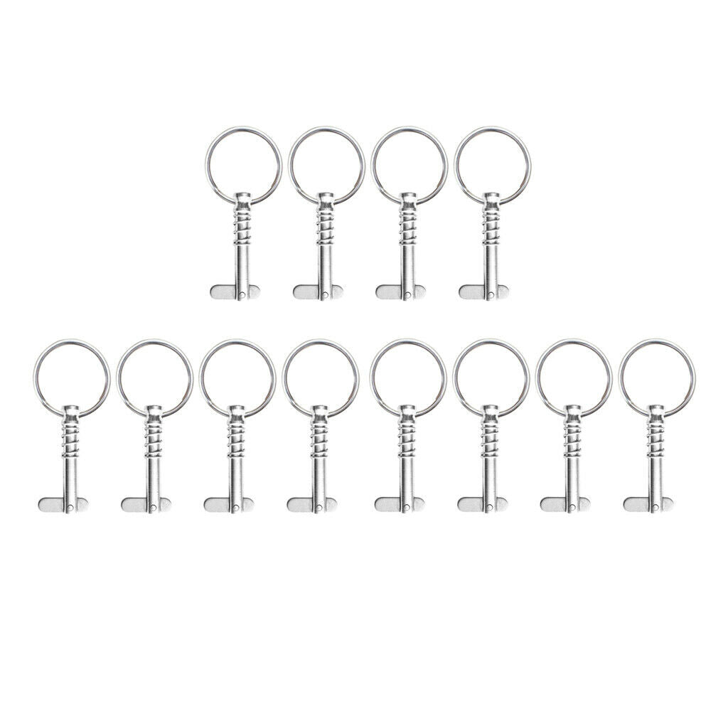 12x Heavy Duty Quick Release Pins with Pull Ring for Boat Bimini Top Boat
