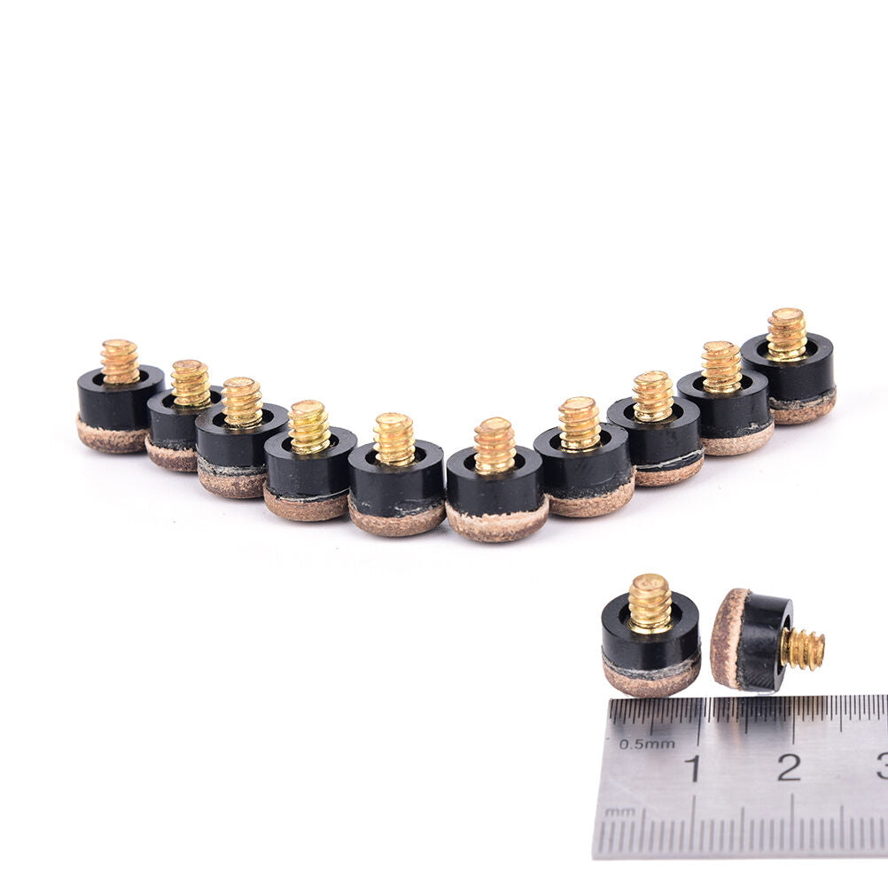 10X 10mm Screw On Cue Stick Tips For Pool Snooker Billiards Replacement P.l8