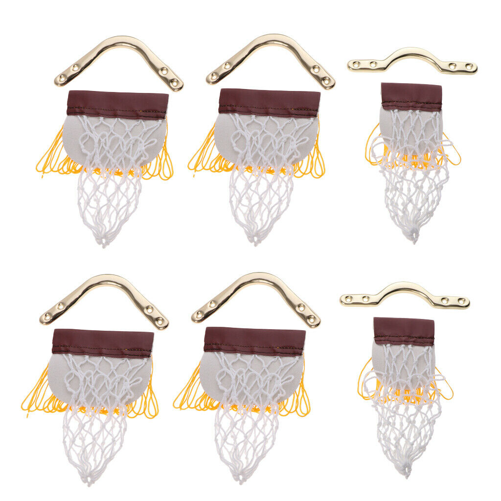 Pack of 6 Children Pool Table Net Pockets Irons Bracket Set 4 Corner and 2 Sides