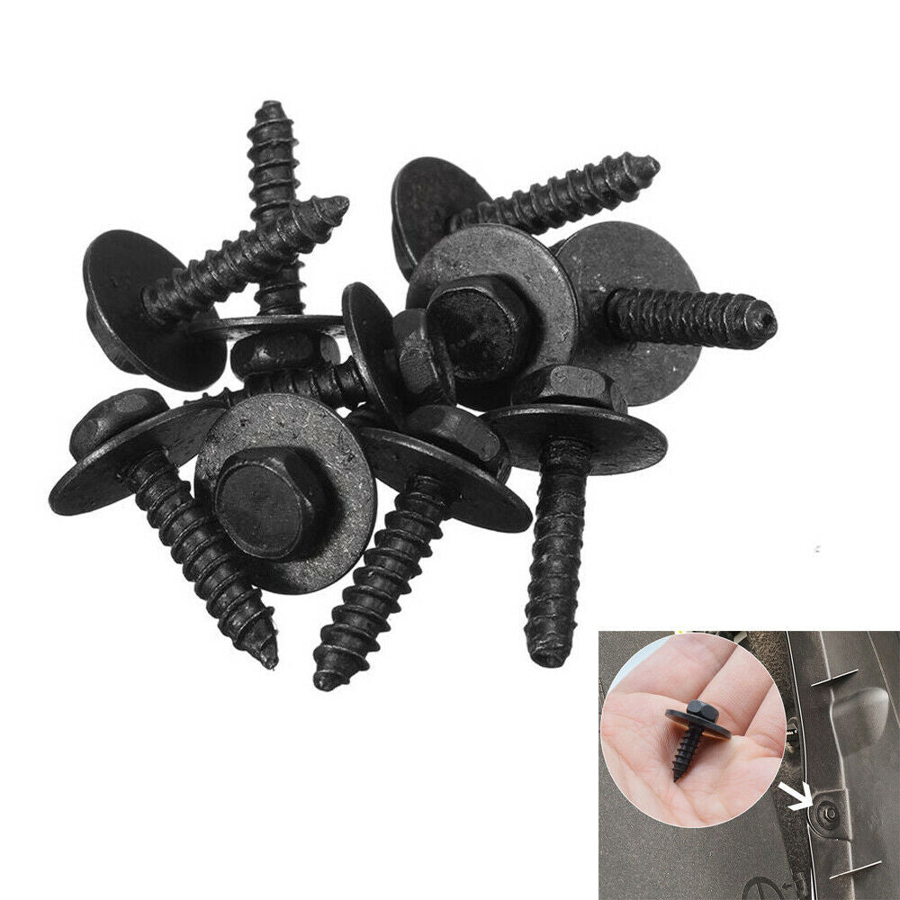50x Car SUV Repair Screws Body Fender Bumper Clips 8mm Hex Washer Head Universal
