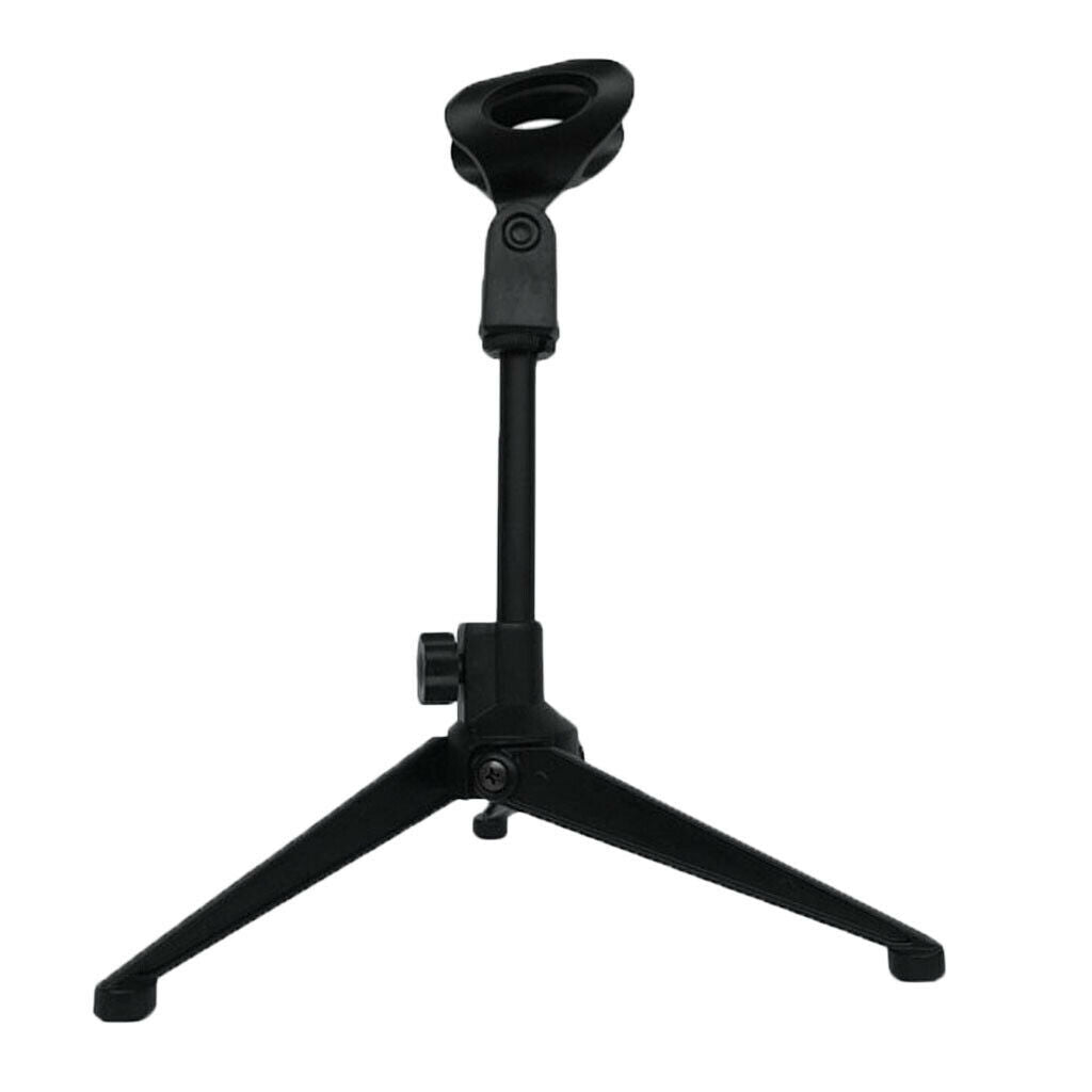 Microphone Tripod Stand Metal Plastic with Mic Clip, Hold Dia 30mm-36mm