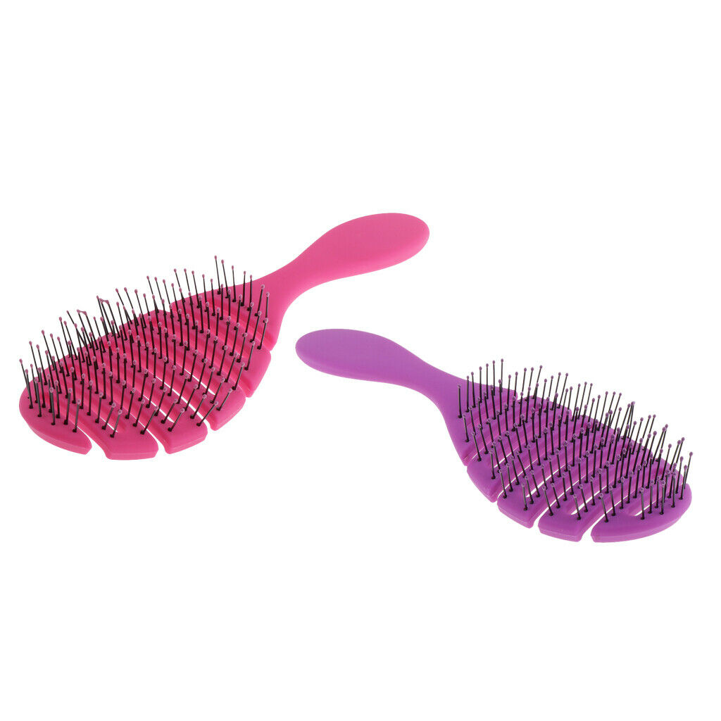 2PCS Anti-static Scalp Massage Hair Brush Comb for Curly Straight Hair Salon