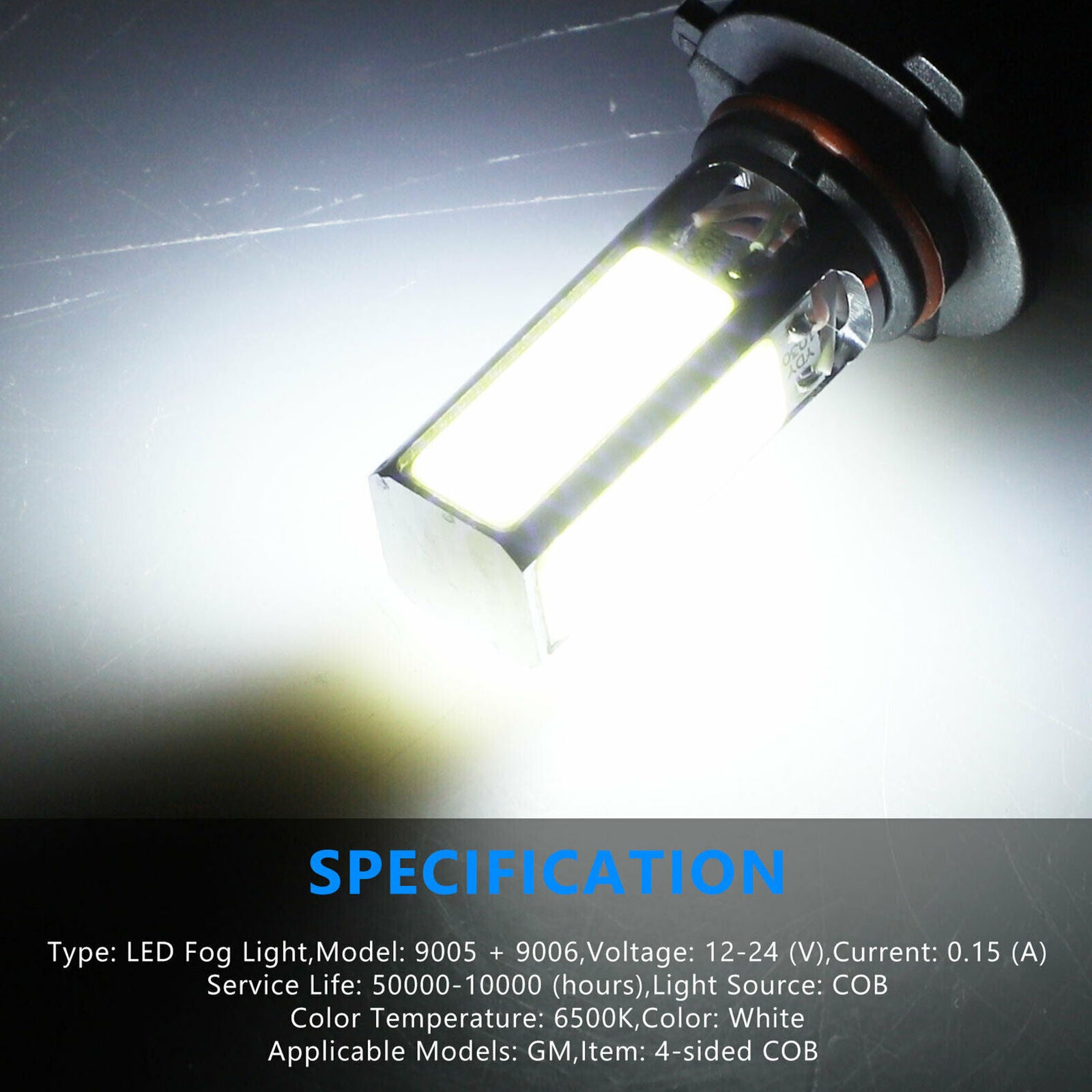 9005 9006 Combo 200W LED Headlight Bulb Kits High Low Beam Fog Light White 6000K