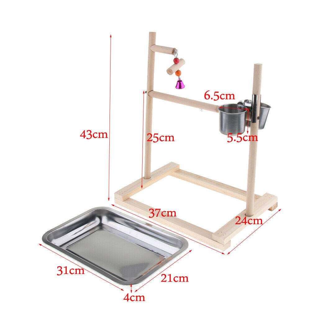 Parrot Playstand Bird Playground Perch Gym Training Stand Toys with Feeder
