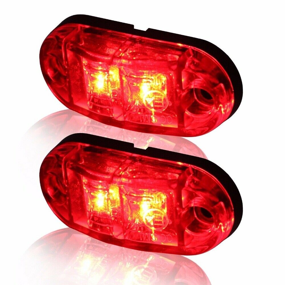 10pcs 12V 24VLed Side Marker Lights 2.5" Oval Amber Truck Clearance Side Lamp