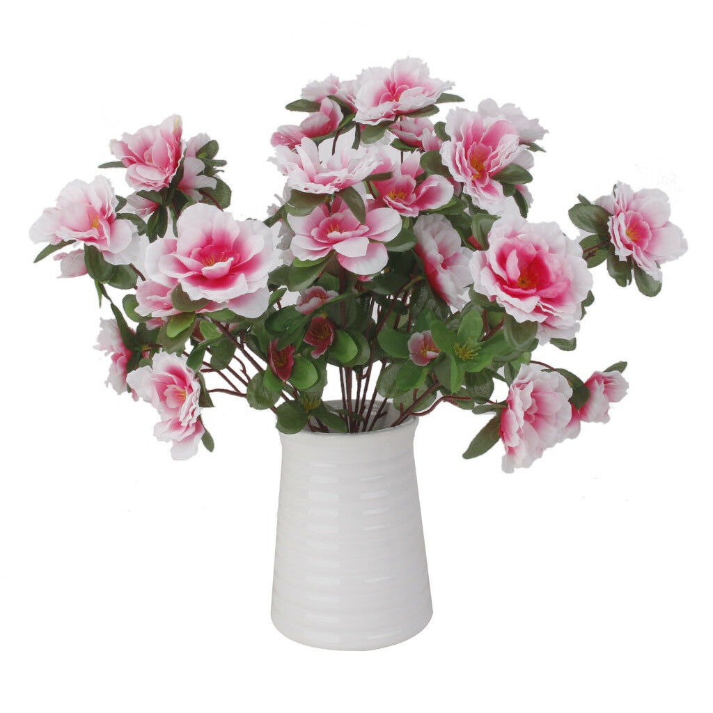 2 x Artificial False Azalea 29 Head Flowers Home Party Garden Decor Pink