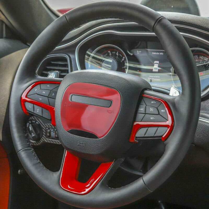 Steering Wheel Cover Trim Bezel 4pcs fit for Dodge Challenger Charger 2015-2019
