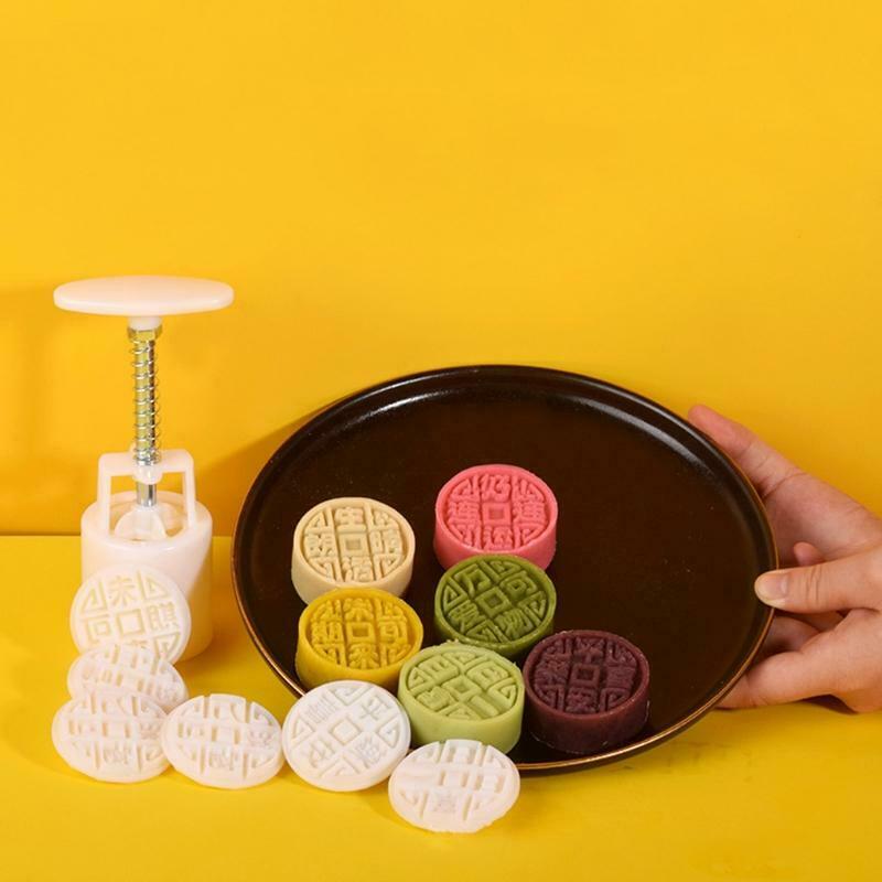 Moon Cake Mould 50g Pattern Hand-Pressure Mooncake Molds for Mid-Autumn DIY Tool